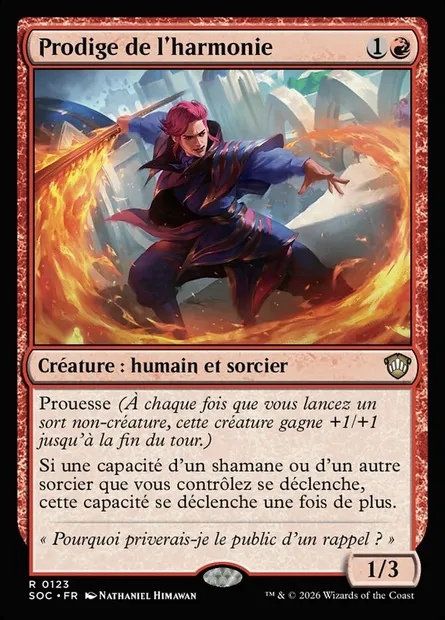 Prodige de l'harmonie, carte Magic SOC 123 — extension Secrets of Strixhaven Commander