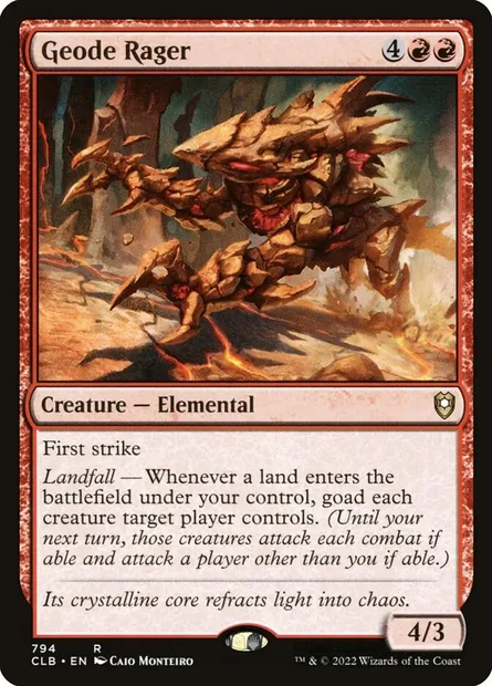 Geode Rager, Magic card CLB 794 — Commander Legends: Battle for Baldur's Gate set