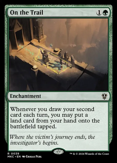 On the Trail, Magic card MKC 39 — Murders at Karlov Manor Commander set
