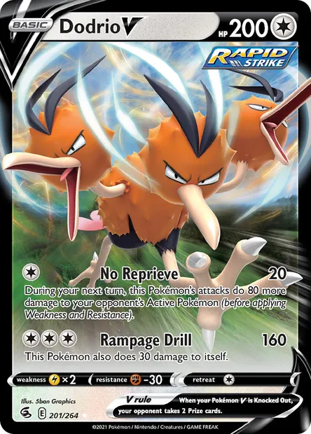 Dodrio V, Pokémon card FST 201 — Fusion Strike set