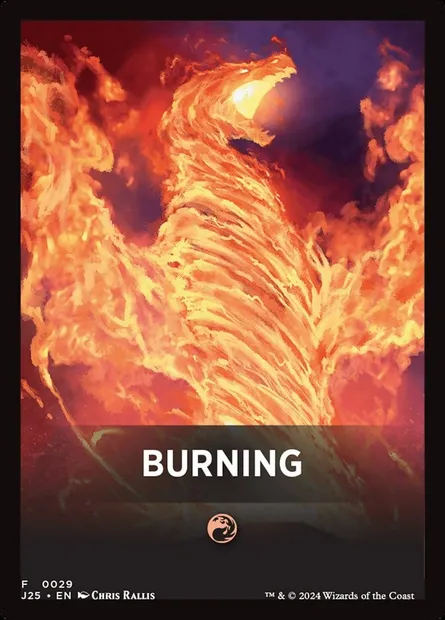 Burning, Magic card FJ25 29 — Foundations Jumpstart Front Cards set