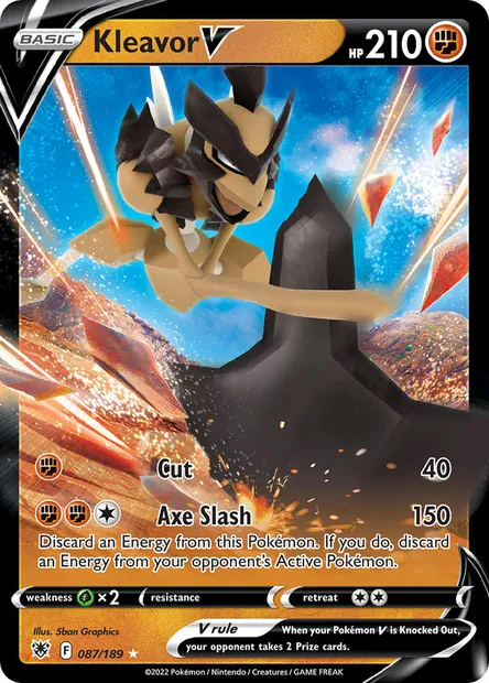 Kleavor V, Pokémon card ASR 087 — Astral Radiance set