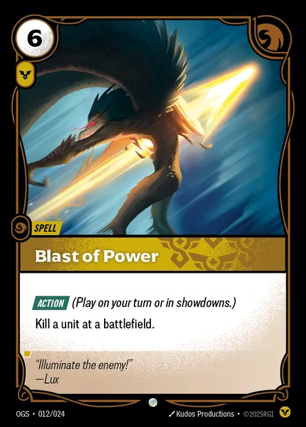 Blast of Power, Riftbound card OGS 012 — Proving Grounds set
