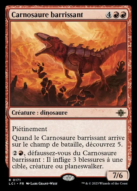 Carnosaure barrissant, carte Magic LCI 171 — extension The Lost Caverns of Ixalan