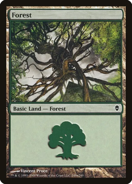 Forêt, carte Magic ZEN 249a — extension Zendikar