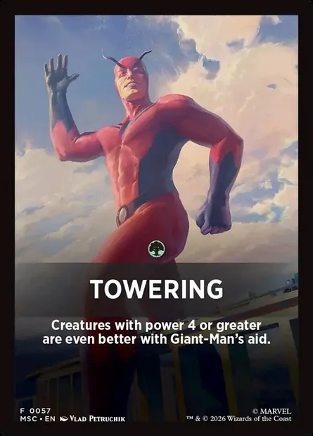 Towering, carte Magic FMSC 57 — extension Marvel Super Heroes Jumpstart Front Cards
