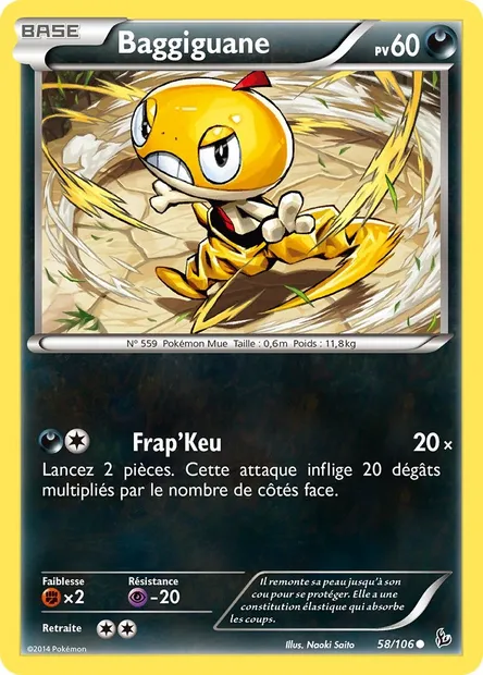 Baggiguane, carte Pokémon FLF 58 — extension Étincelles