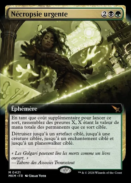 Nécropsie urgente, carte Magic MKM 421 — extension Murders at Karlov Manor