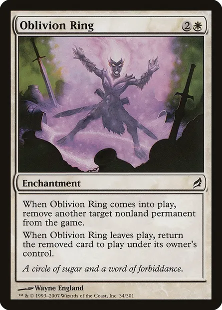 Oblivion Ring, Magic card LRW 34 — Lorwyn set