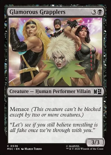 Glamorous Grapplers, Magic card MSC 536 — Marvel Super Heroes Commander set
