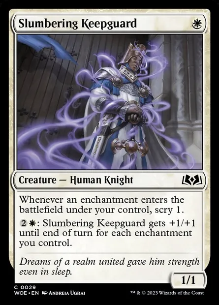 Slumbering Keepguard, Magic card WOE 29 — Wilds of Eldraine set