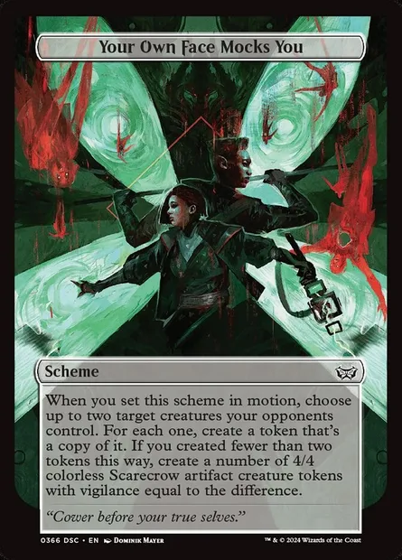 Your Own Face Mocks You, Magic card DSC 366 — Duskmourn: House of Horror Commander set
