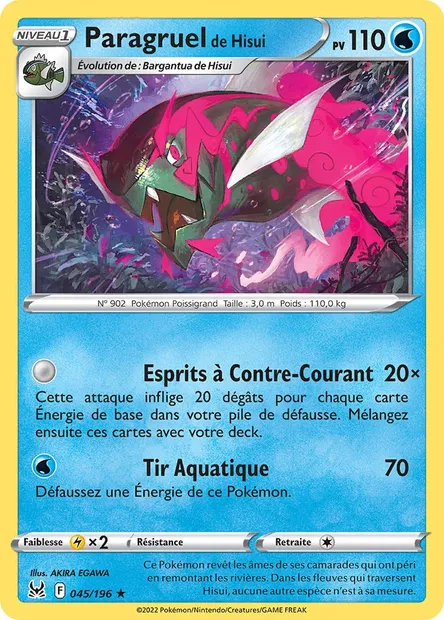 Paragruel de Hisui, carte Pokémon LOR 045 — extension Origine Perdue