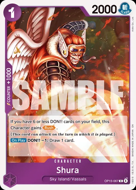 Shura, One Piece card OP15-067 — ADVENTURE ON KAMI’S ISLAND set