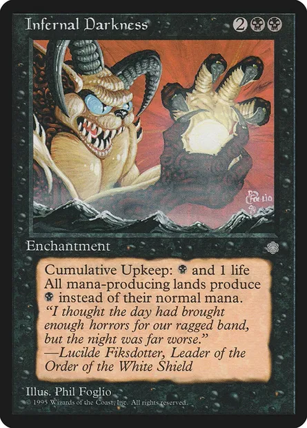 Infernal Darkness, Magic card ICE 135 — Ice Age set