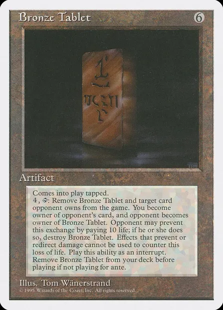 Bronze Tablet, Magic card 4ED 303 — Fourth Edition set