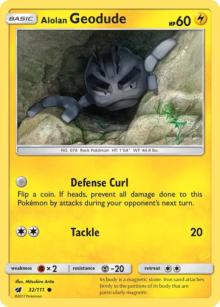 Alolan Geodude, Pokémon card CIN 32 — Crimson Invasion set