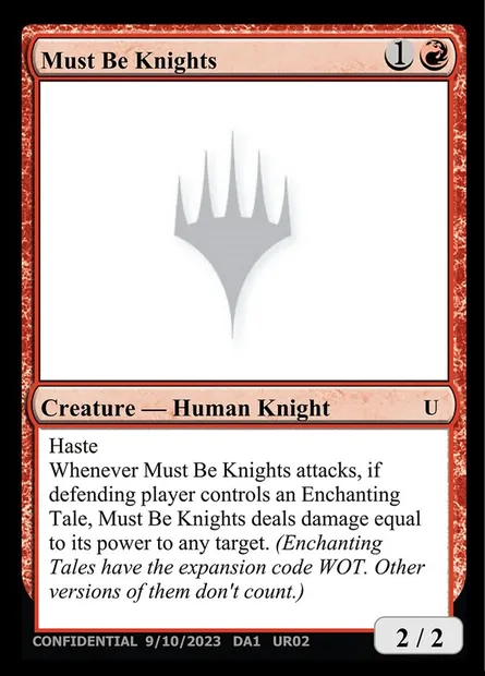 Must Be Knights, Magic card UNK UR02a — Unknown Event set