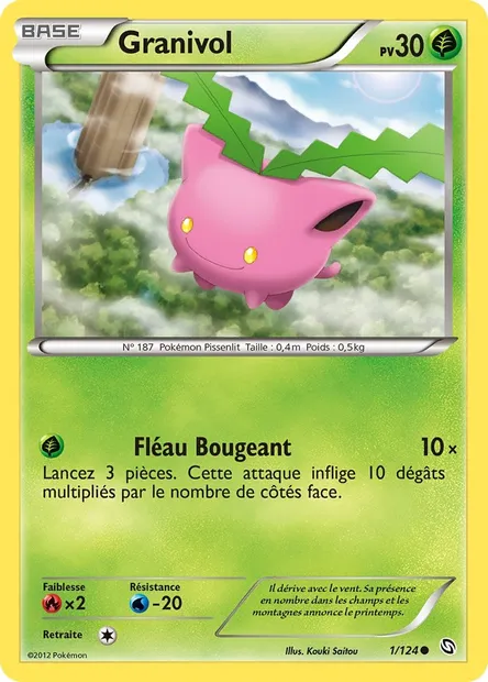 Granivol, carte Pokémon DRX 1 — extension Dragons Éxaltés