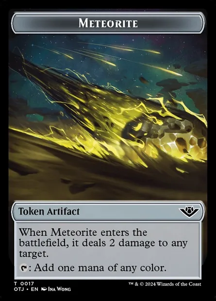 Météorite, carte Magic TOTJ 17 — extension Outlaws of Thunder Junction Tokens