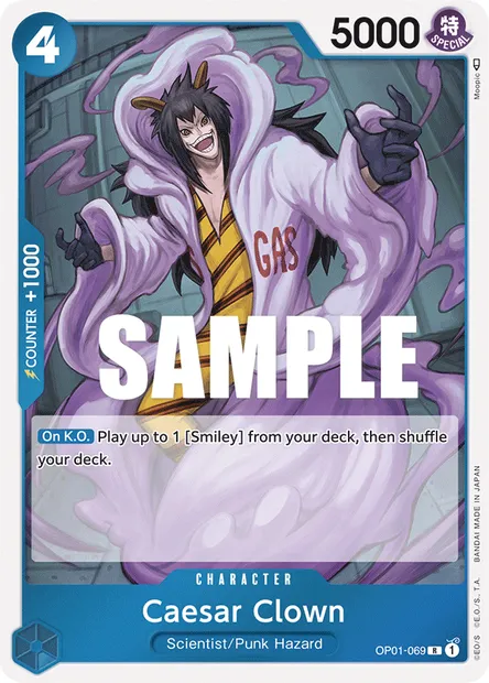Caesar Clown, One Piece card OP01-069 — ROMANCE DAWN set