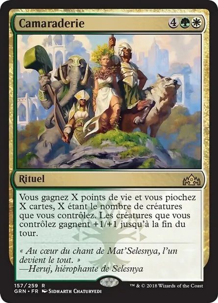 Camaraderie, carte Magic GRN 157 — extension Les Guildes de Ravnica