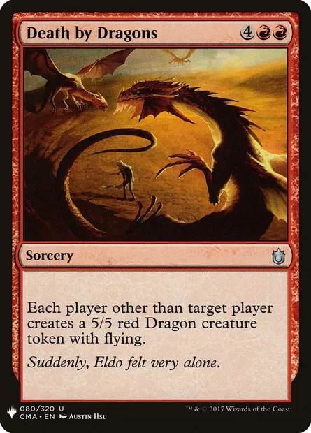 Death by Dragons, Magic card PLST CMA-80 — The List set