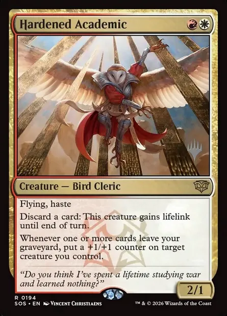 Hardened Academic, Magic card PSOS 194p — Secrets of Strixhaven Promos set