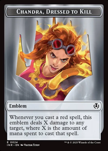 Chandra, Dressed to Kill Emblem, carte Magic TINR 24 — extension Innistrad Remastered Tokens