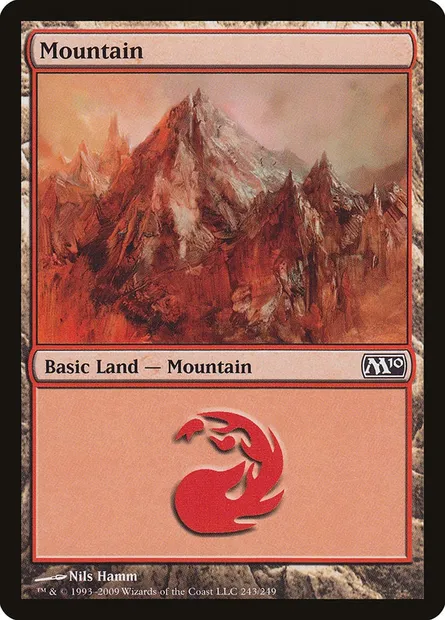 Mountain, Magic card M10 243 — Magic 2010 set