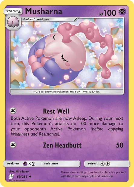 Musharna, Pokémon card UNM 89 — Unified Minds set