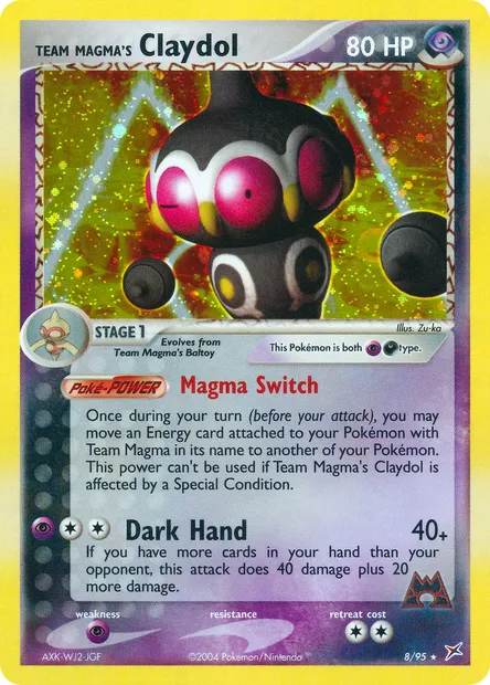 Team Magma's Claydol, Pokémon card MA 8 — Team Magma vs Team Aqua set
