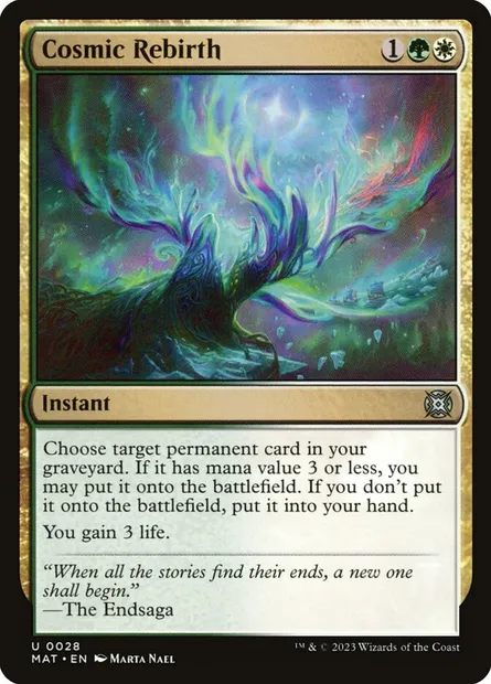 Cosmic Rebirth, Magic card MAT 28 — March of the Machine: The Aftermath set
