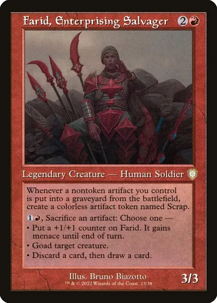 Farid, Enterprising Salvager, Magic card BRC 13 — The Brothers' War Commander set