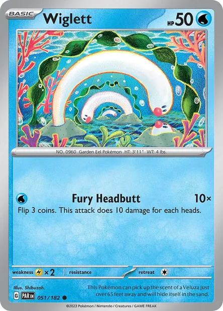 Wiglett, Pokémon card PAR 051 — Paradox Rift set