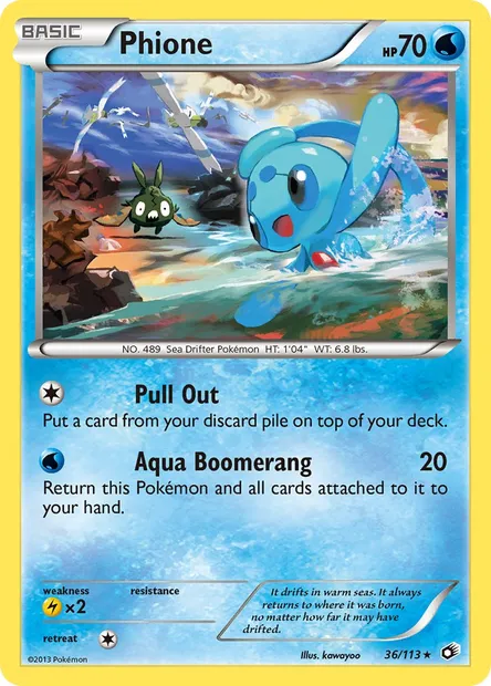 Phione, Pokémon card LTR 36 — Legendary Treasures set