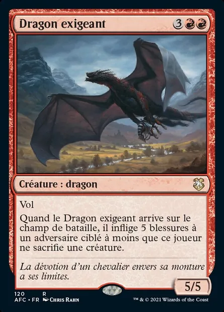 Dragon exigeant, carte Magic AFC 120 — extension Forgotten Realms Commander