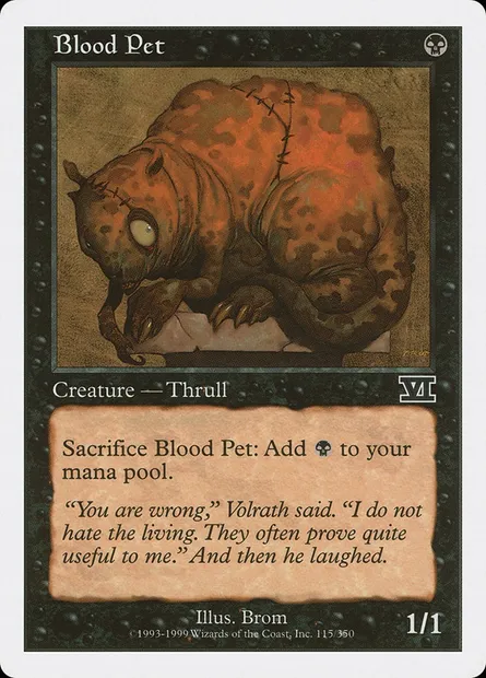 Blood Pet, Magic card 6ED 115 — Classic Sixth Edition set