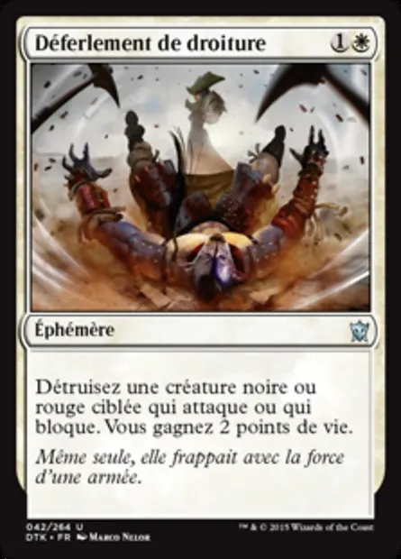 Déferlement de droiture, carte Magic DTK 42 — extension Les Dragons de Tarkir