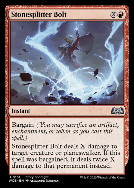 Stonesplitter Bolt, Magic card WOE 151 — Wilds of Eldraine set