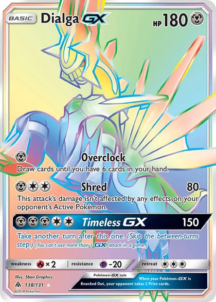 Dialga GX, Pokémon card FLI 138 — Forbidden Light set