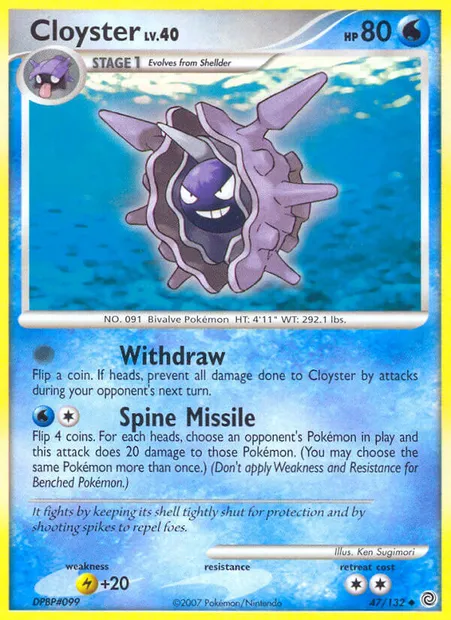 Cloyster, Pokémon card SW 47 — Secret Wonders set
