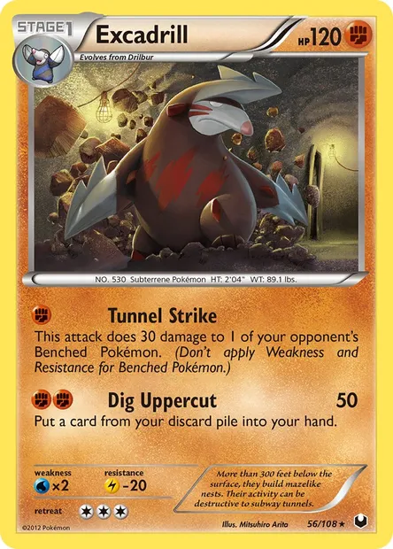 Excadrill, Pokémon card DEX 56 — Dark Explorers set