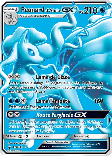 Feunard d’Alola GX, carte Pokémon GRI 132 — extension Gardiens Ascendants