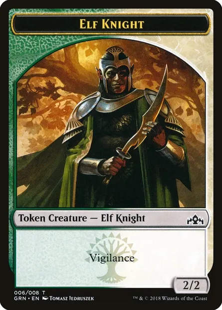 Elf Knight, carte Magic TGRN 6 — extension Guilds of Ravnica Tokens