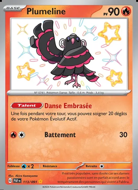 Plumeline, carte Pokémon PAF 113 — extension Destinées de Paldea
