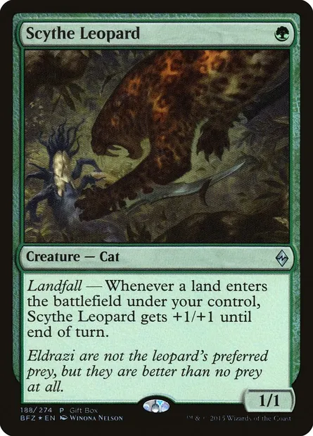 Léopard à ergots faucheurs, carte Magic PBFZ 188 — extension Battle for Zendikar Promos