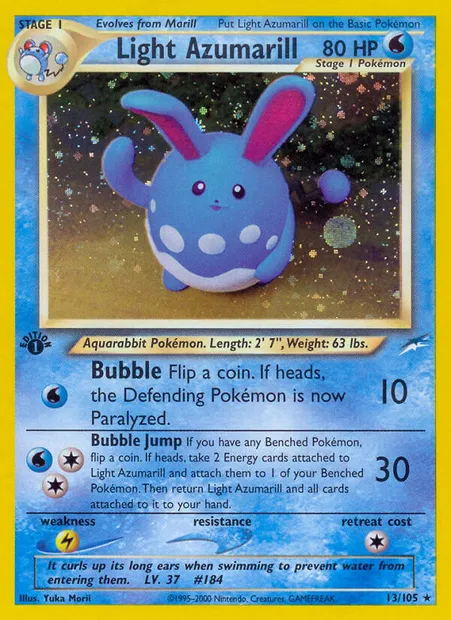 Light Azumarill, Pokémon card NDE 13 — Neo Destiny set
