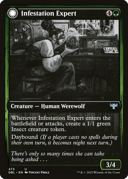 Infestation Expert // Infested Werewolf, Magic card DBL 473 — Innistrad: Double Feature set