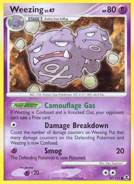 Weezing, Pokémon card RR 87 — Rising Rivals set